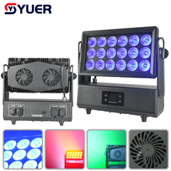 YUER™️Luz de pared impermeable IP66 18x40W RGBW 4 EN 1, control maestro-esclavo DMX512 para DJ, discoteca, bar, club, fiesta, baile, boda, espectáculo de efectos