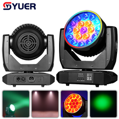 YUER™ LED 19X10W RGBW 4IN1 Moving Head Light With Ring Beam Wash Zoom Strobe Effect DMX512 For DJ Lights For Disco KTV Bar Party