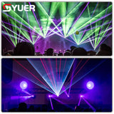 YUER™️ NEW 3W Laser + 6X4W LED RGB Moving Head Light Scanning Pattern Laser Animation Wash Effects for DJ Bars Clubs Wedding DMX