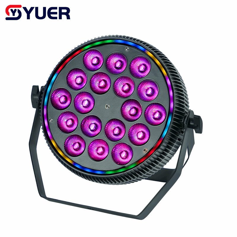 YUER™ 18x10W RGBW 4in1 LED Mute Par Light With RGB Light Strip Wash Effect For DJ Disco Party Bar Club Wedding Stage Lighting