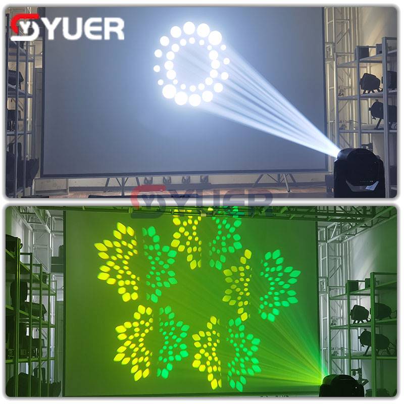 YUER™️ Professional Disco 120W LED Pattern Moving Head Light DMX512 Stage Effect Party Show Light DJ Wedding Club Bar Beam Lighting