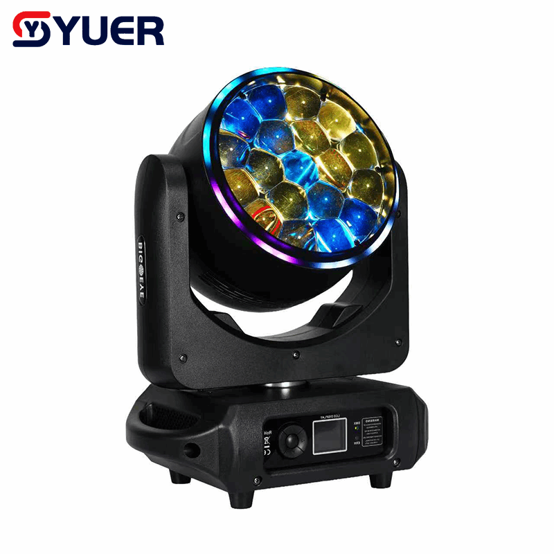 YUER™ 19x15W RGBW 4in1 Bee Eye Moving Head Light With Ring Wash Zoom Effect DMX512 RDM Control For DJ Disco Party Bar Club Wedding Stage Lighting