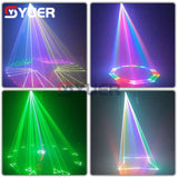 YUER™️ 12W RGB Animation 30kpps Scanning Laser Lights DMX512 DJ Disco Partterns Wash Laser Projector For Wedding LED Party Bar Light