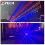 YUER™️ Moving Head Laser Projector 3W 5W 8W RGB 20Kpps Scanning Aperture Assist LED for DJ Disco DMX 512 Music Mode Auto Sound RDM