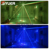 YUER™️ 4 Head 16X10W RGBW +RG Laser Strobe Beam Effect Moving Head Light For DJ Disco Stage Wedding Music Party Bar Club DMX512