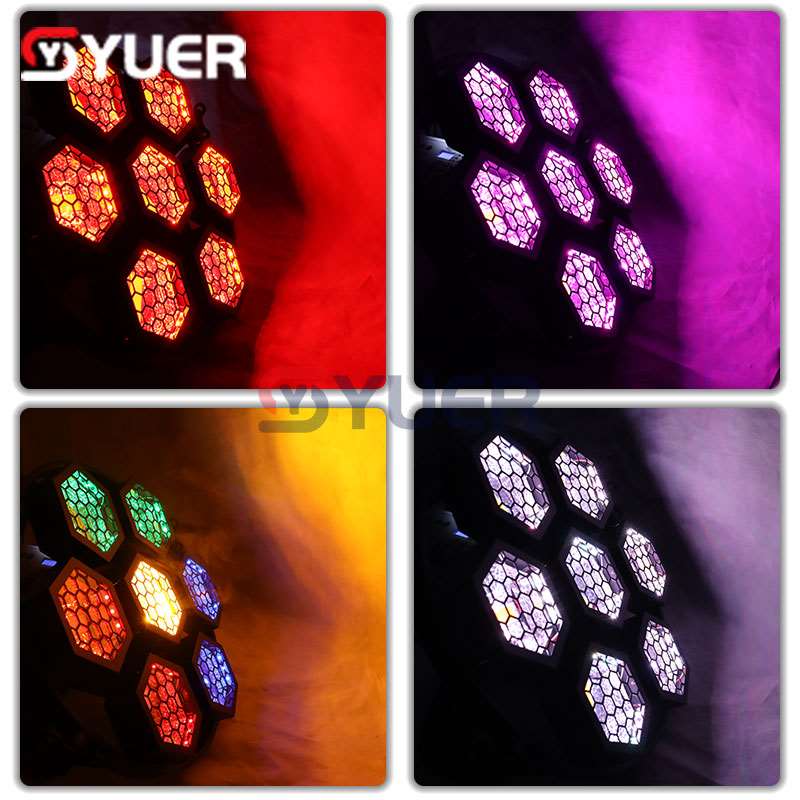 YUER™️ 7x50W Retro Flash Light Strobe RGB Wash Effect Sound DMX Control For Party Disco Club Light DJ Equipment Stage Effect Lighting
