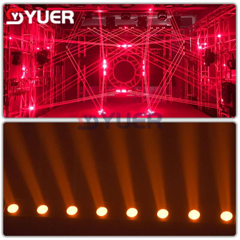 YUER™️ LED Cree RGB Laser Beam Marquee 3IN1 Multifunction Moving Head Light DMX512 Stage Effect Laser Projector Voice Control