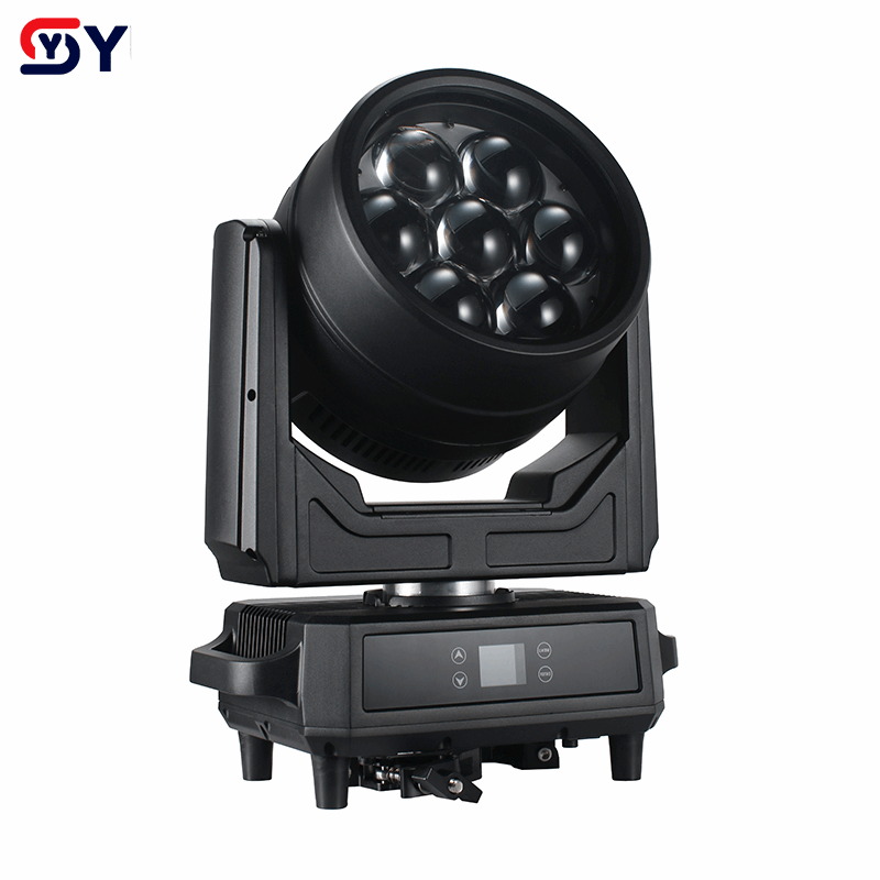 YUER™ IP65 Waterproof 7x60W LED RGBW 4in1 +210x0.3W LED RGB Bee Eye Moving Head Light Wash Zoom Rainbow Effect DMX512 Art-Net Control For DJ Disco Party Bar Club Wedding Stage Lighting