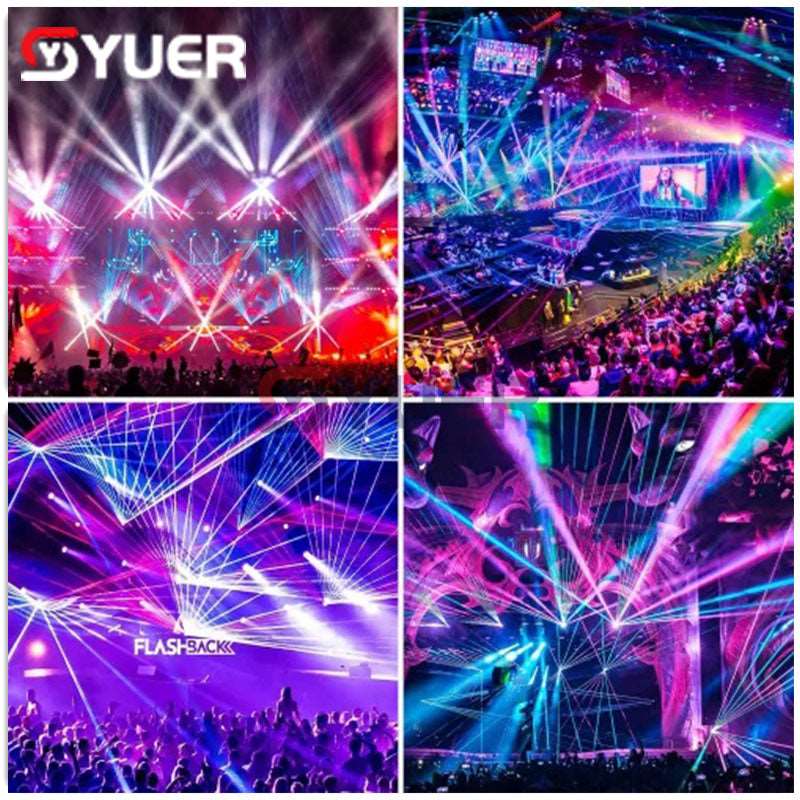 YUER™️ 90W LED bee eye laser lights moving head beam lights celebration ktv disco dj bar voice controlled rotating DMXstage lighting