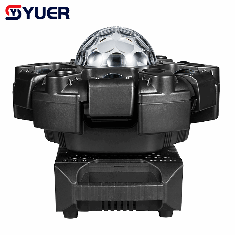YUER™ 6x10W RGBW Beam Battle Shadow Six Arm Magic Ball Moving Head Effect Light With White/Gold Strobe RG Laser Kaleidoscope Effect DMX512 Sound Control For DJ Disco Bar KTV Club