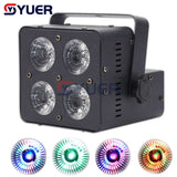 YUER™️ 4x15W RGBW 4in1 LED Par Can Wash Stage Effect Lighting For DJ Disco Home Party DMX Control Sound Auto Remote Modes