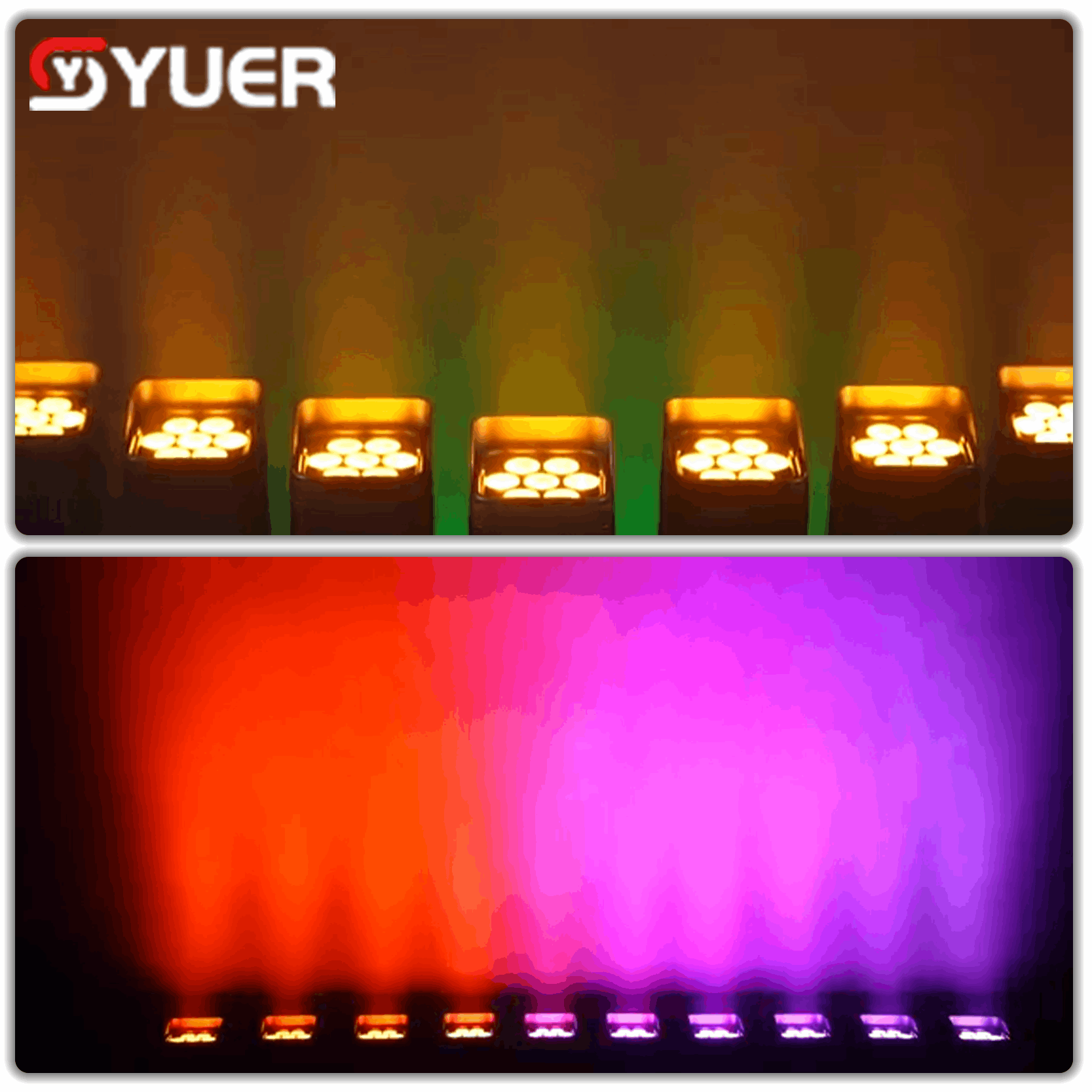 YUER™ IP65 Waterproof 7x18W LED RGBALC 6 in1 Battery Par Light Wash Effect DMX512 Remote APP Control for DJ Disco Theater Bar Club Event Party Stage Effect Lighting