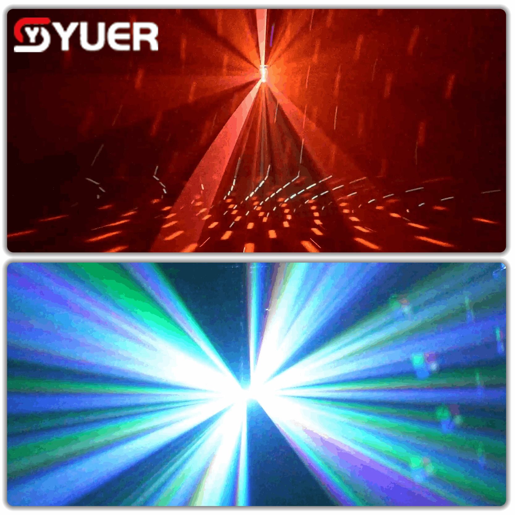 YUER™ 3x15W +Red Green Blue Laser Moving Head Light Magic Ball Laser Effect DMX512 Sound Control For DJ Disco Party Bar Club Wedding Stage Effect Lighting