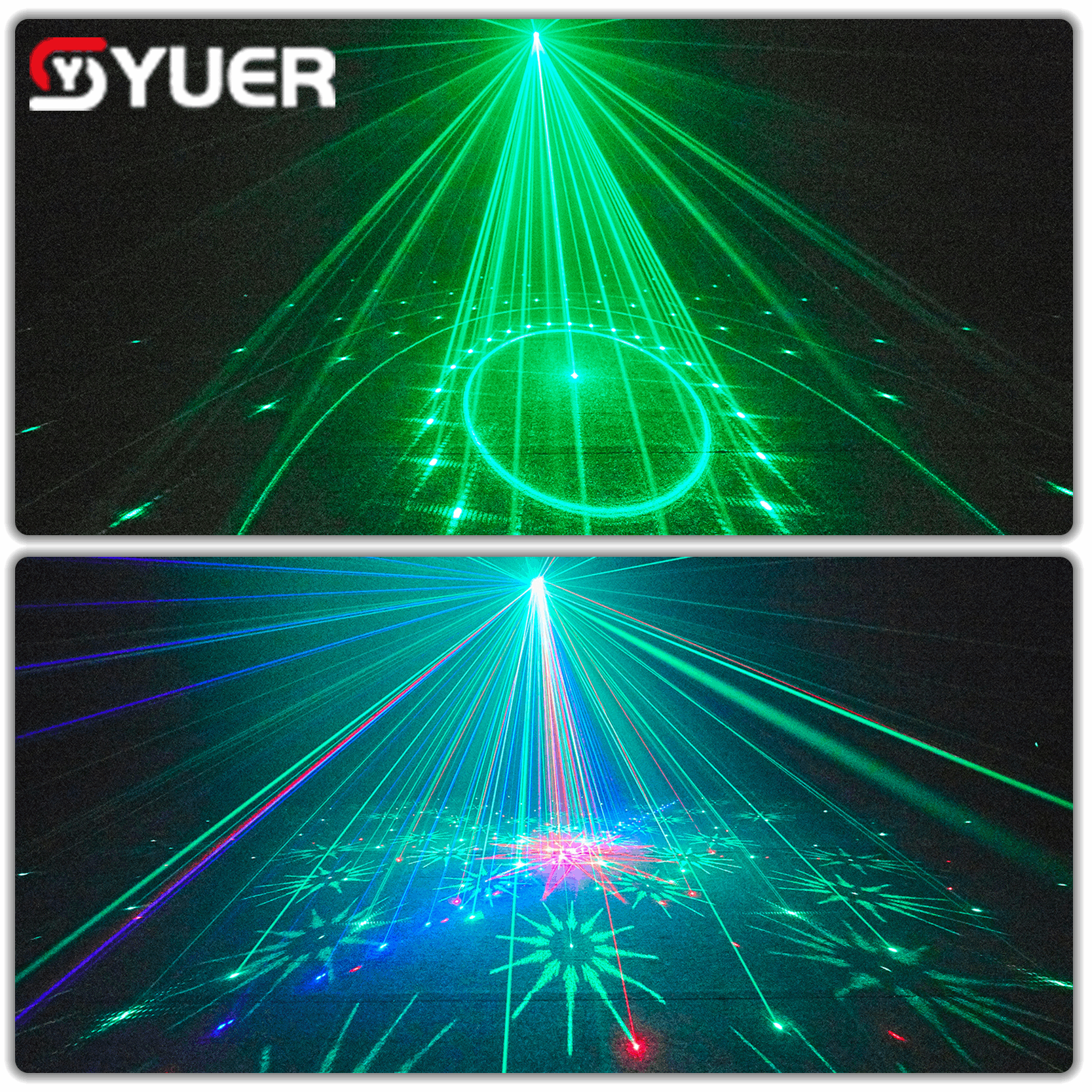 YUER™ MINI 2Red 3Green 1Blue Laser +5w Strobe Moving Head Light DMX512 Sound Control For DJ Disco Party Bar Club Wedding Stage Lighting