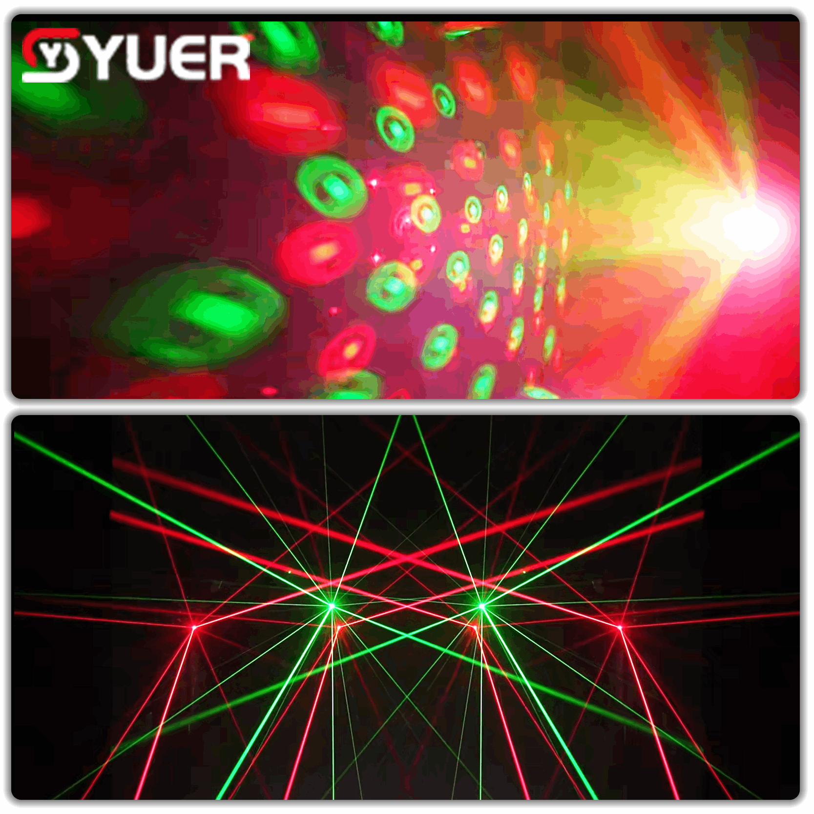 YUER™ 12x10W RGBW LED Bee Eye 8 Arm Little Diamond Moving Head Light RG Laser 9 RGB Light Strips With Wash Effect DMX512 For DJ Disco Party Bar Club Wedding Stage Lighting