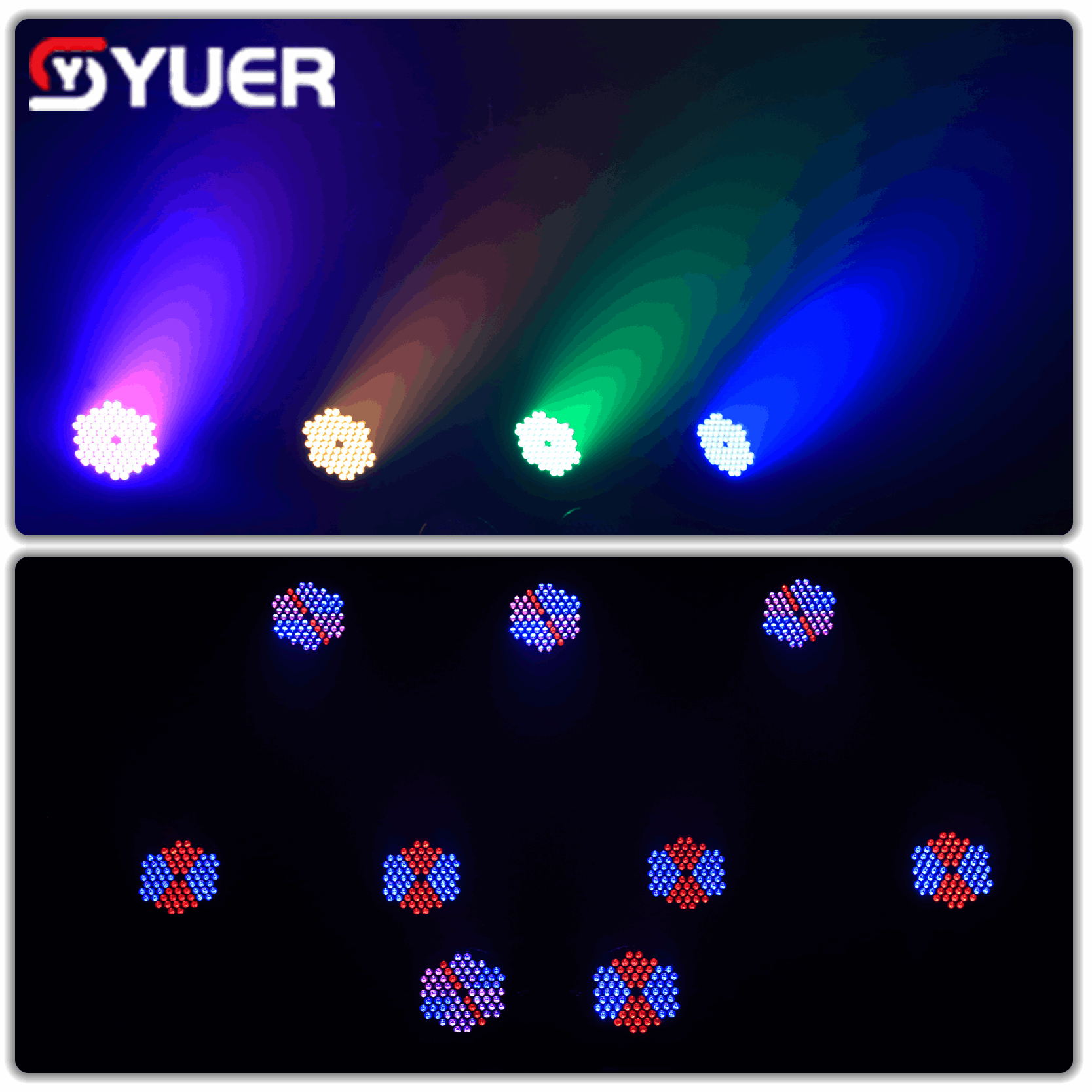 YUER™ 72x3W RGB LED Par Light Fan Control Effect DMX512 Sound Remote Control For DJ Disco Party Bar Club Wedding Stage Effect Lighting
