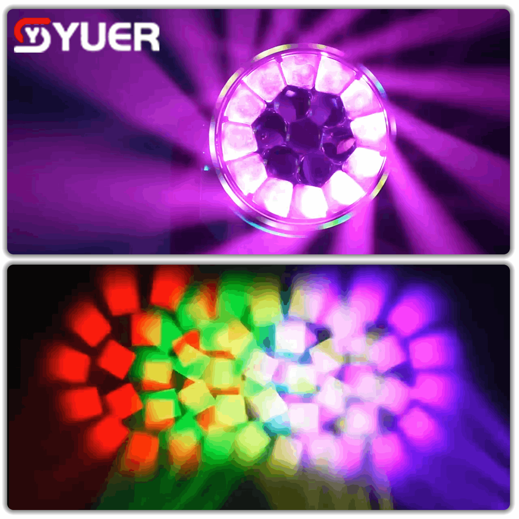 YUER™ 19x15W RGBW 4in1 Bee Eye Moving Head Light With Ring Wash Zoom Effect DMX512 RDM Control For DJ Disco Party Bar Club Wedding Stage Lighting