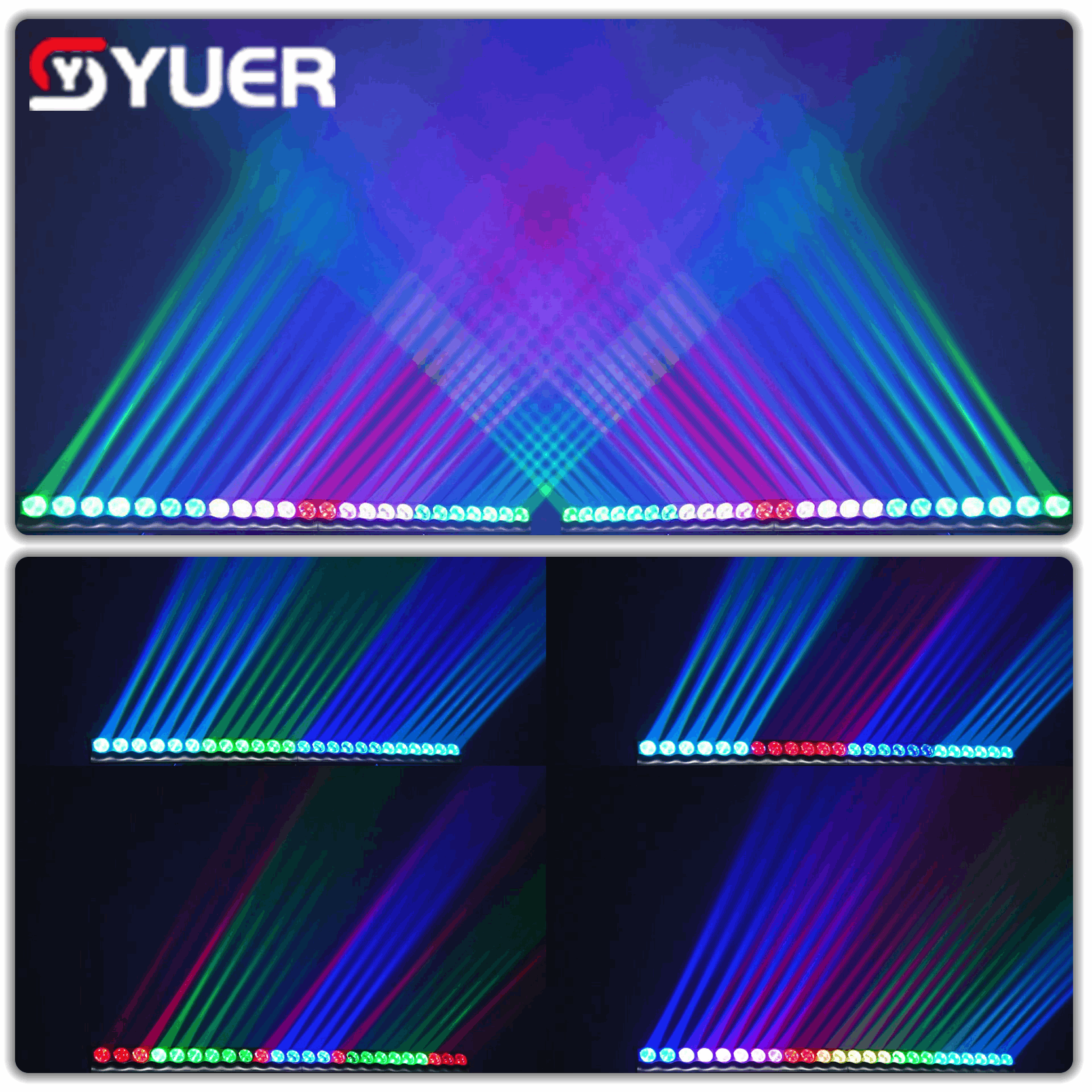 YUER™ 24x3W LED RGB Light Curtain Light Wash Effect DMX512 Sound Control For DJ Disco Party Bar Club Wedding Stage Effect Lighting