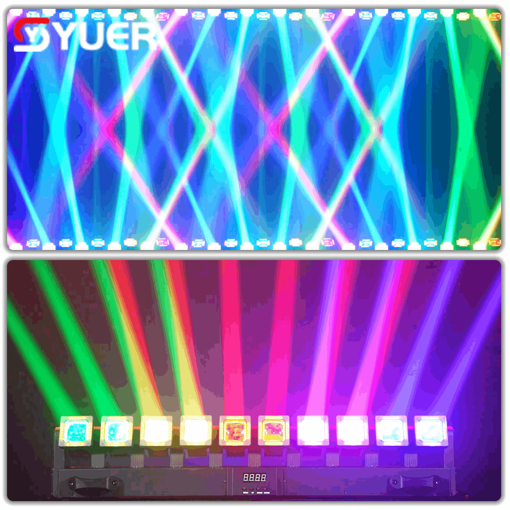 YUER™ 10x40W RGBW 4in1 +240x0.5w White +240x0.5w Gold Swing Moving Head Light Beam Effect DMX512 Sound Control For DJ Disco Party Bar Club Wedding Stage Lighting