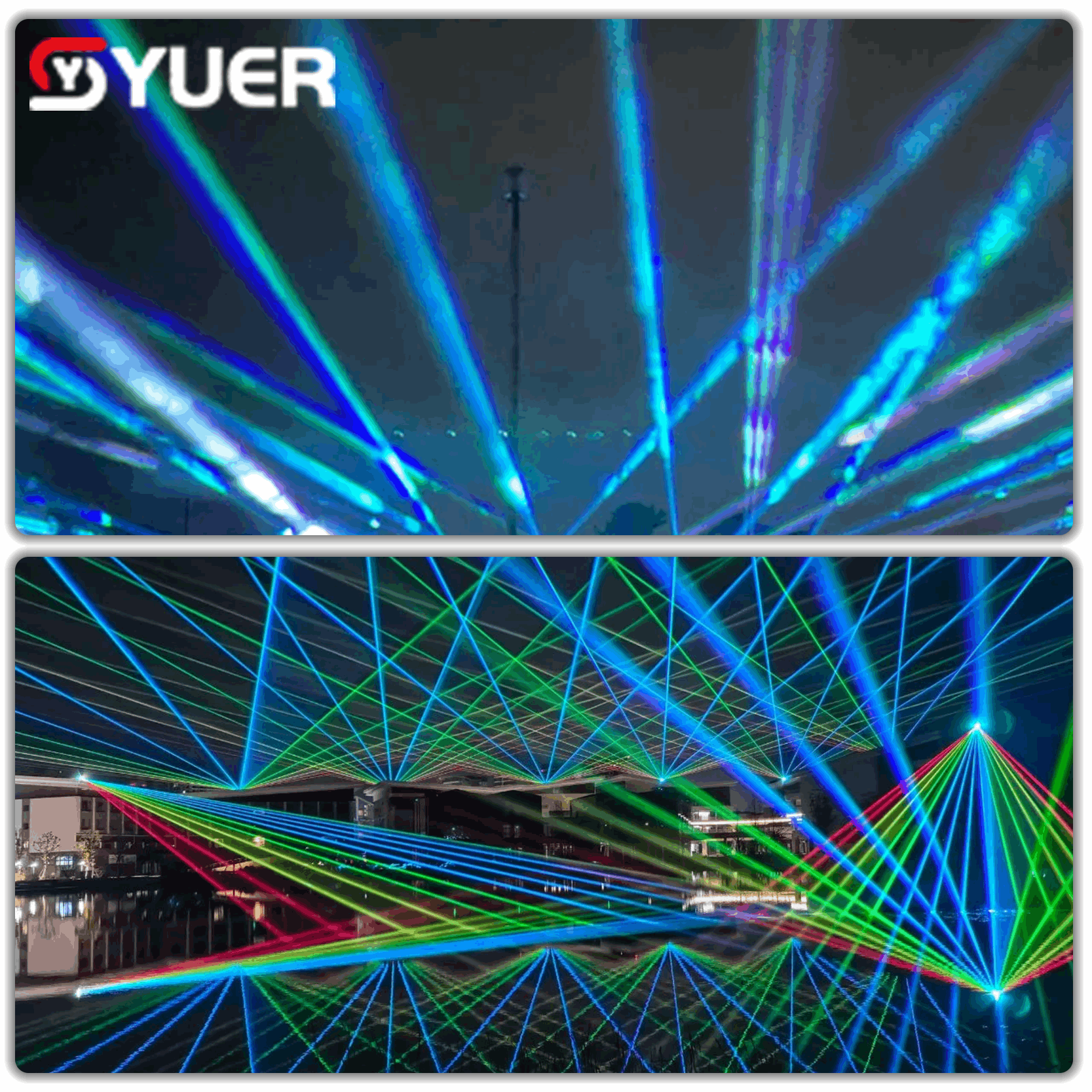 YUER™ Waterproof Outerdoor 30W 40W 50W 60W RGB Animation Laser Light 40Kpps Beam Patter Effect ILDA DMX512 Control For DJ Disco Party Bar Club Wedding Stage Effect Lighting