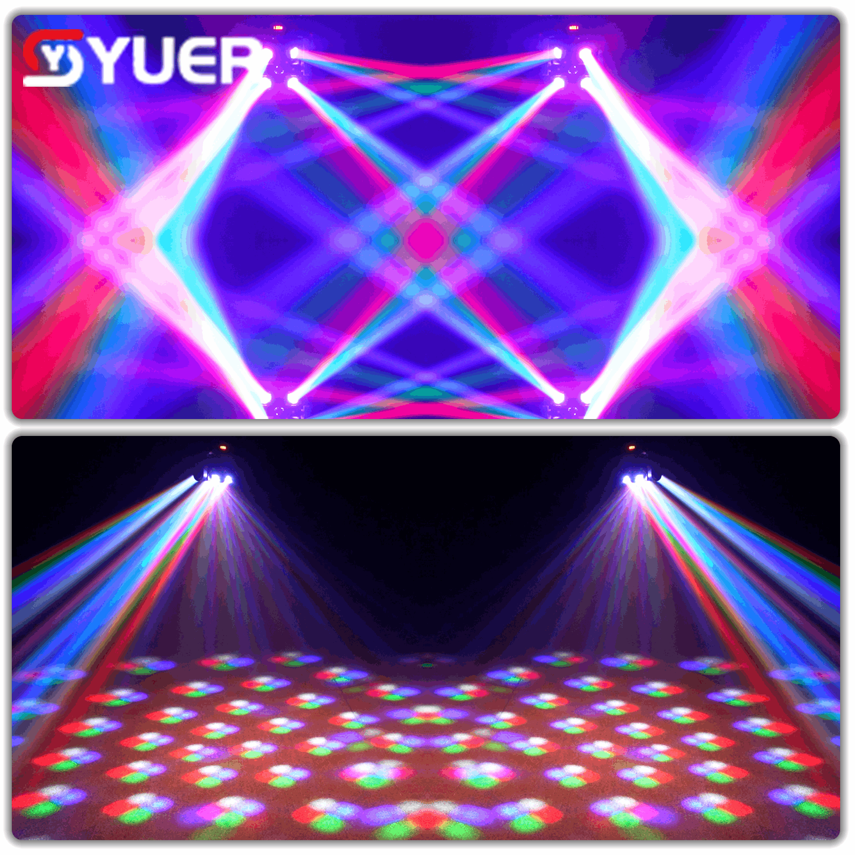 YUER™16x3W +1pcs 5050 RGBW 4in1 +2x10w Storbe +R G Laser Moving Head Light Beam Magic Ball Effect DMX512 Remote Control For DJ Disco Party Bar Club Wedding Stage Effect Lighting