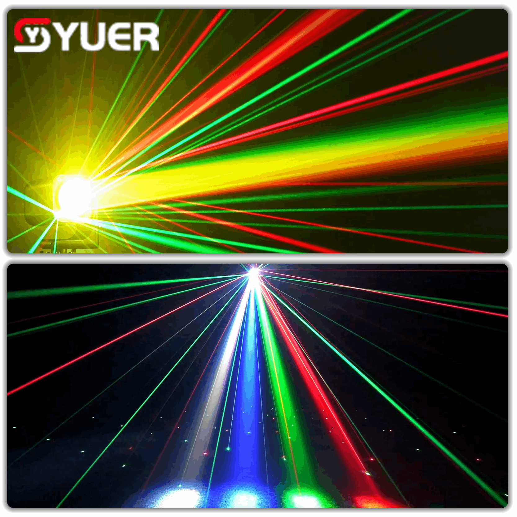 YUER™ 4x3W RGBW +5w Strobe Moving Head Light RG Laser Strobe Effect DMX512 Sound Control For DJ Disco Party Bar Club Wedding Stage Lighting