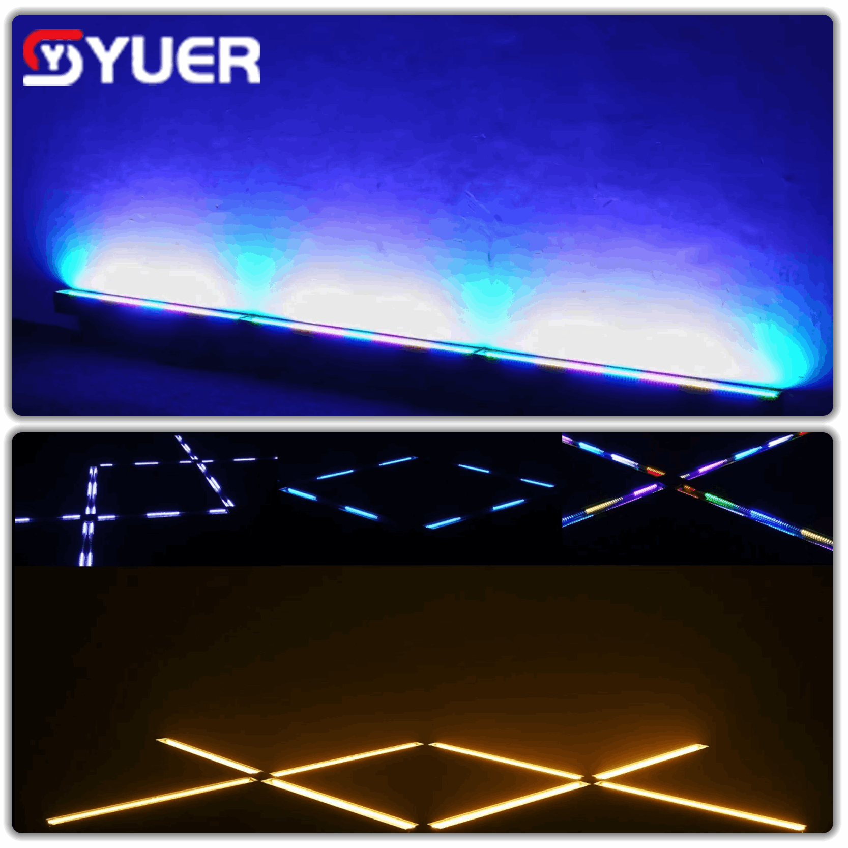 YUER™ 192x0.2W RGB + 96X2W White Strobe Light Horse Wash Effect DMX512 Sound Control For DJ Disco Party Bar Club Wedding Stage Effect Lighting