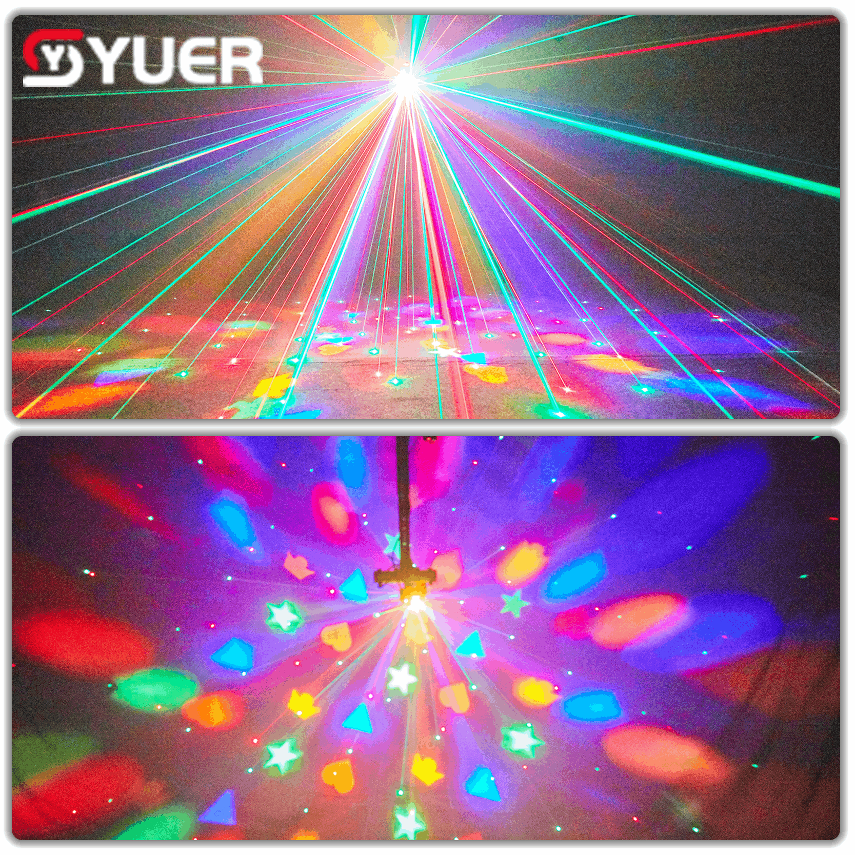 YUER™ MINI 4x10W RGBW 4in1 +5w Strobe Moving Head Light RG Laser Strobe Spot Effect DMX512 Sound Control For DJ Disco Party Bar Club Wedding Stage Lighting