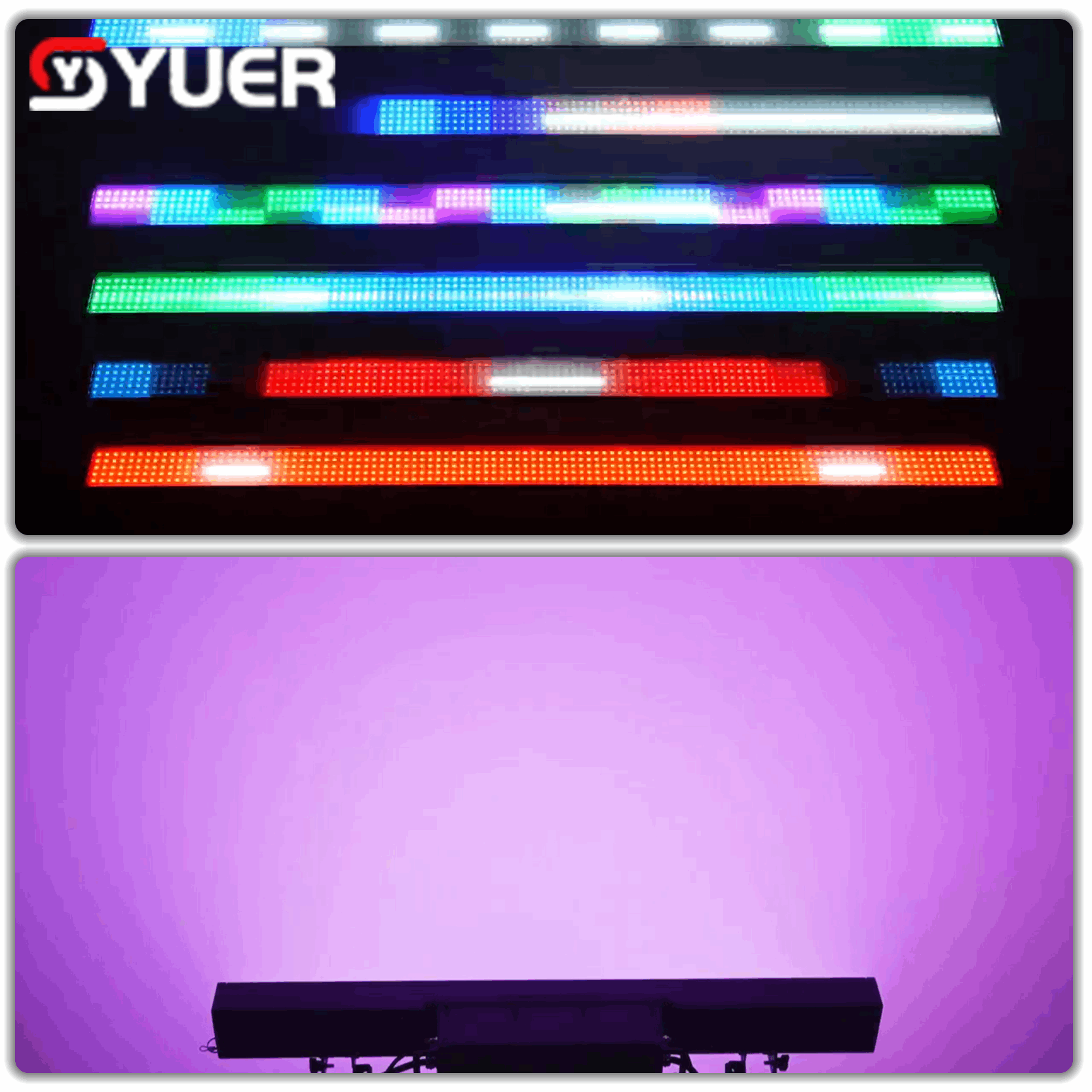YUER™️ IP67 Waterproof 672x0.3W RGB+112x3W White Long Strip Strobe Light Racing Fash Misting Effect ACEM DMX Channel RDM For DJ Disco Party Wedding Dance Floor Music