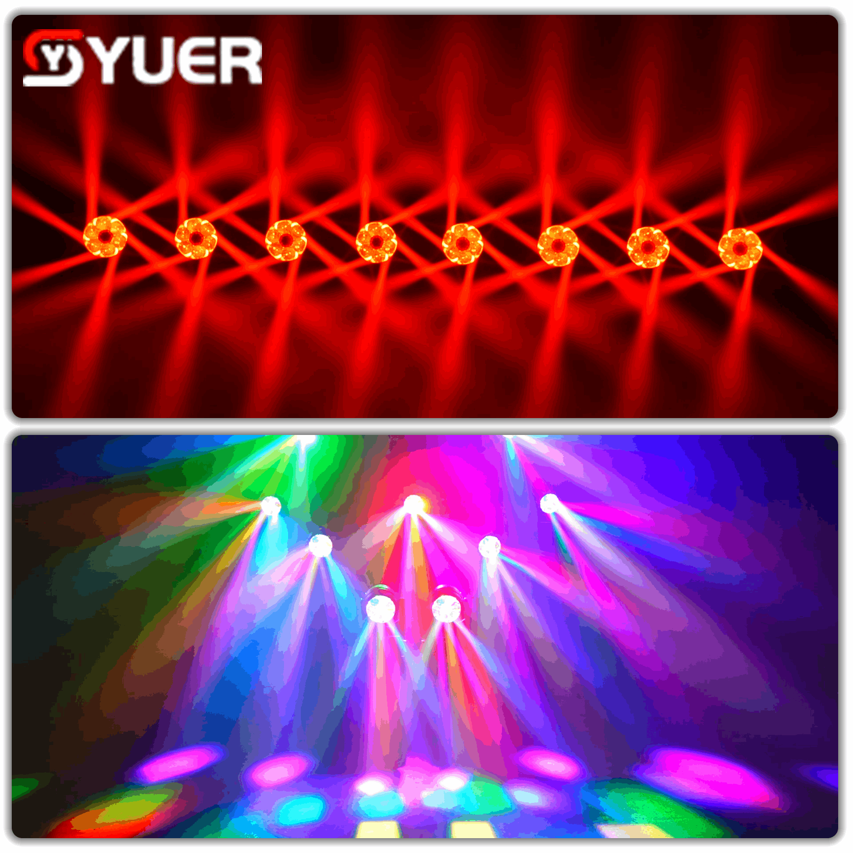 YUER™ IP65 Waterproof 7x60W LED RGBW 4in1 +210x0.3W LED RGB Bee Eye Moving Head Light Wash Zoom Rainbow Effect DMX512 Art-Net Control For DJ Disco Party Bar Club Wedding Stage Lighting
