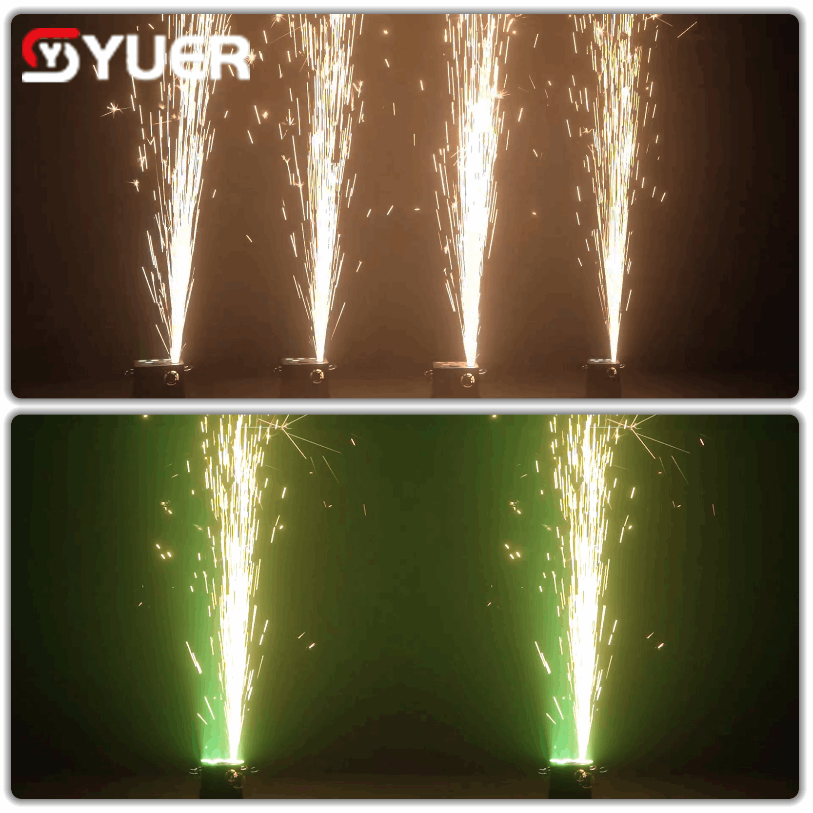 YUER™ 6x60W RGBW 4in1 Cold Spark Firework Machine DMX512 Remote Control For DJ Disco Party Bar Club Wedding Stage Effect Lighting