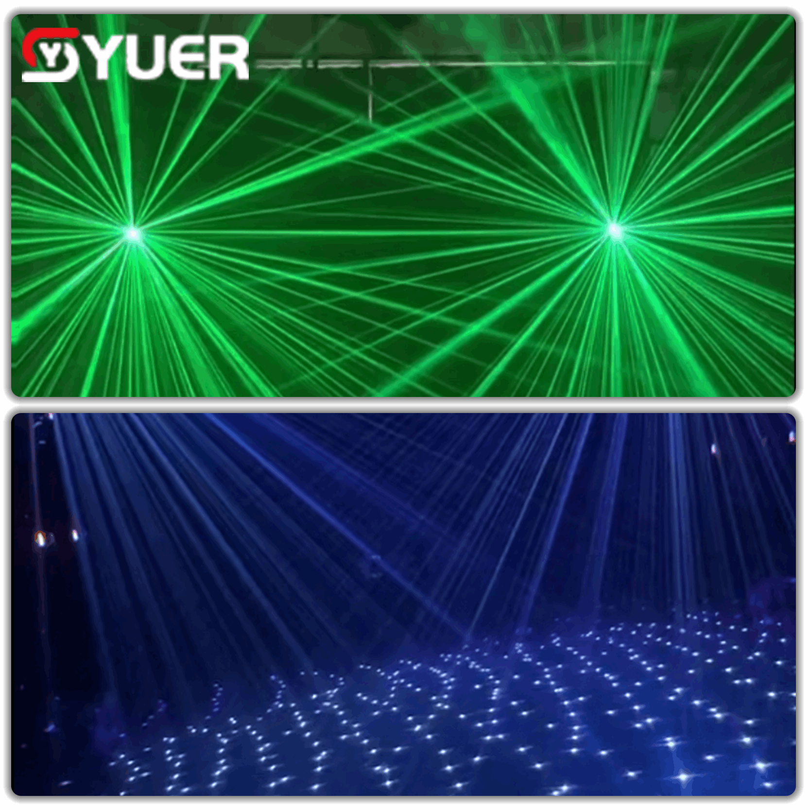 YUER™ 2W 3W 5W RGB Laser Light Starry Sky Effect DMX512 Sound Control For DJ Disco Party Bar Club Wedding Stage Effect Lighting