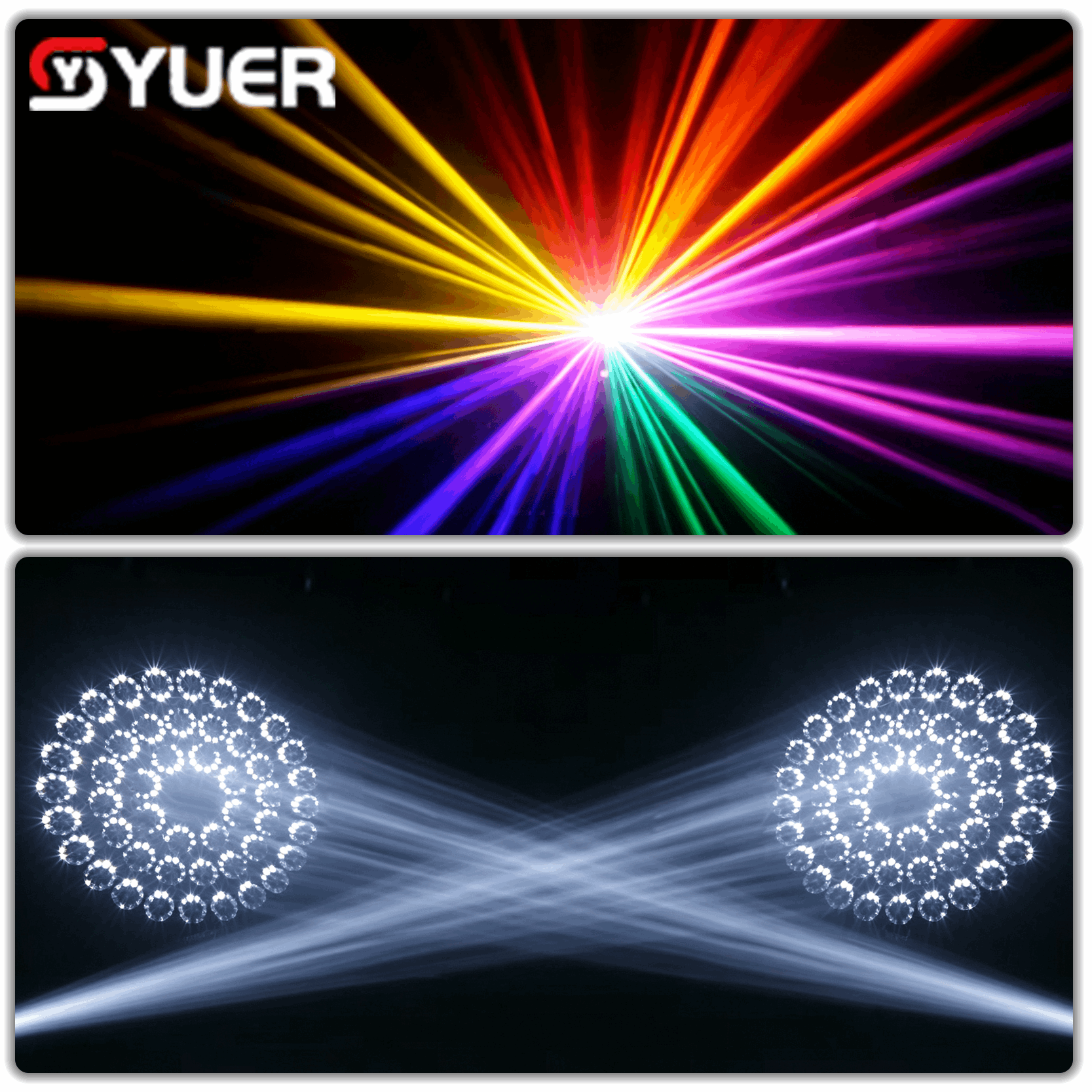 YUER™ 420W 20R 480W 22R Beam Spot Moving Head Light 8+48 Prisms Frost Rainbow Focus Effect DMX512 RDM For DJ Disco Party Bar Club Wedding Stage Effect Lighting
