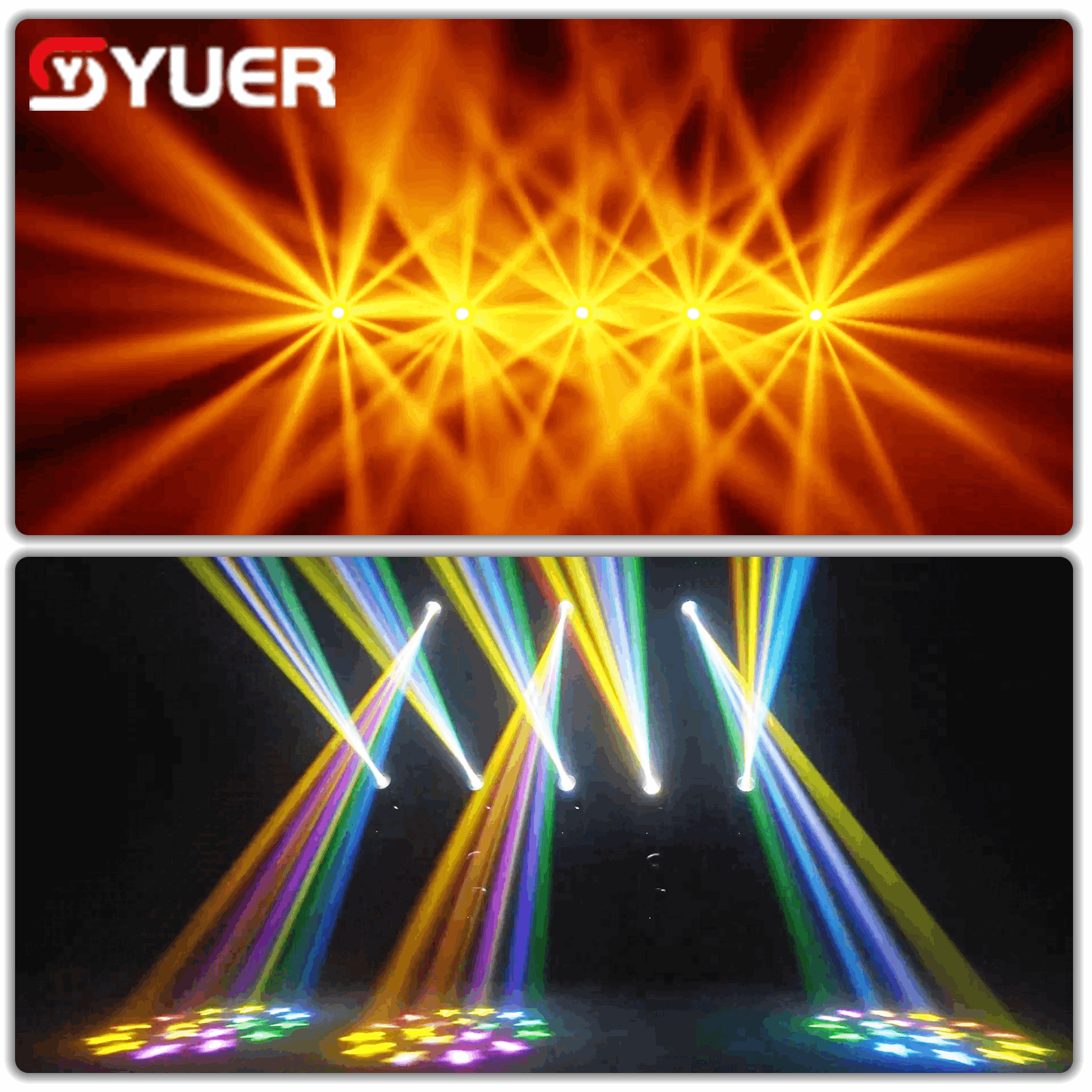 YUER™ 260W Bulb Beam Moving Head Light Focus Rainbow Effect DMX512 Control For DJ Disco Party Bar Club Wedding Stage Lighting