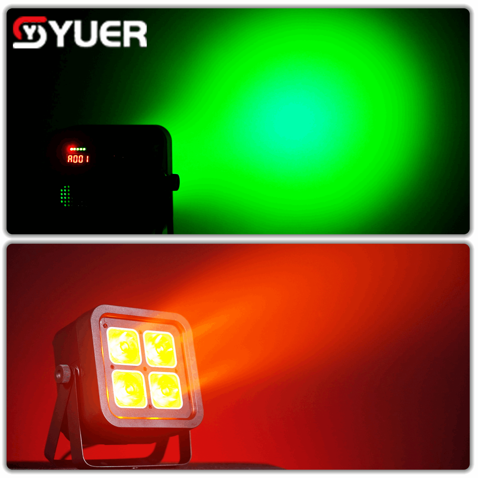 YUER™ 4x18W LED RGBWAUV 6in1 Battery Par Light Wash Effect DMX512 Remote Control For DJ Disco Party Bar Club Wedding Stage Lighting