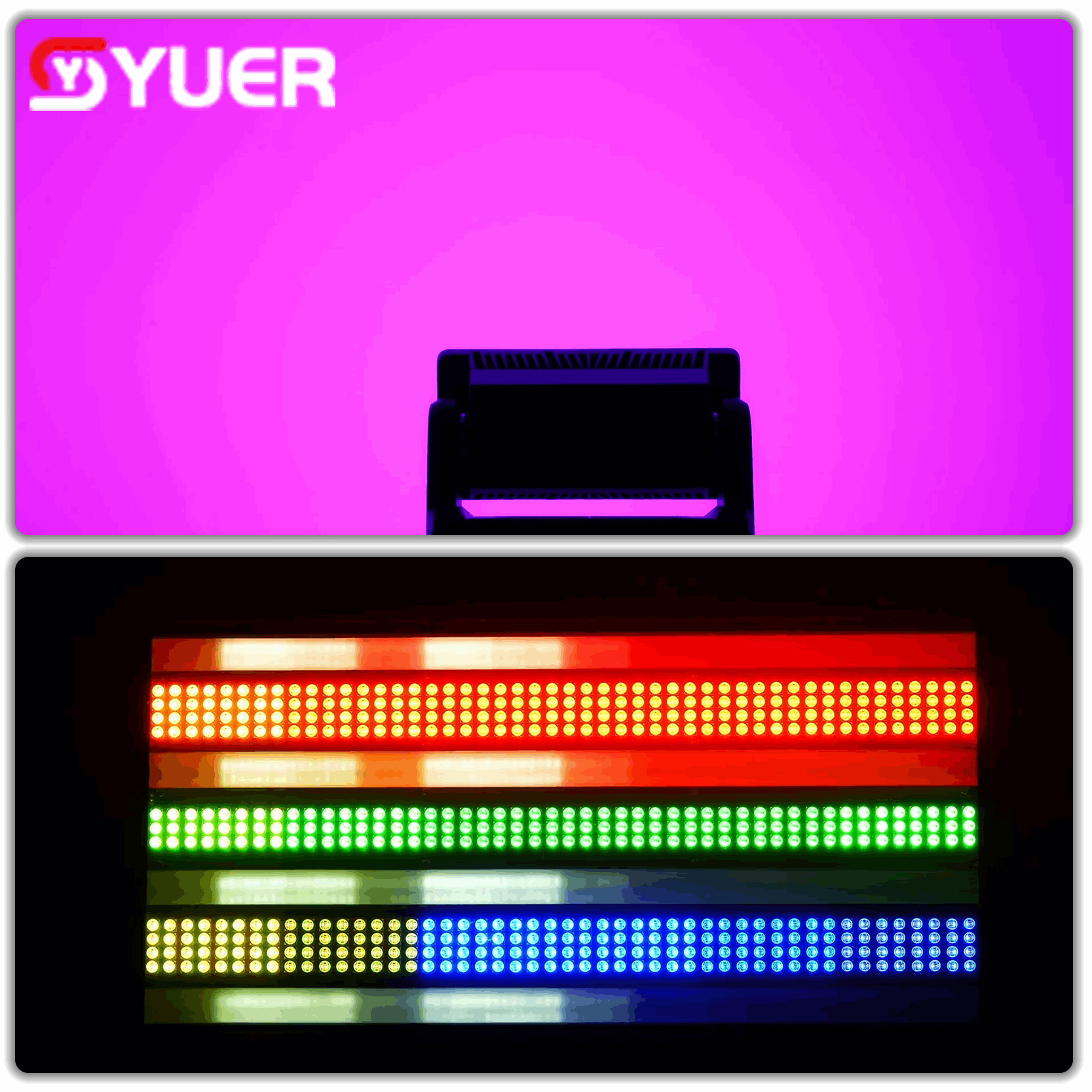 YUER™ IP65 Waterproof 48+18 Segments Moving Head Strobe Light Wash Effect Art-Net DMX512 RDM Control For DJ Disco Party Bar Club Stage Lighting