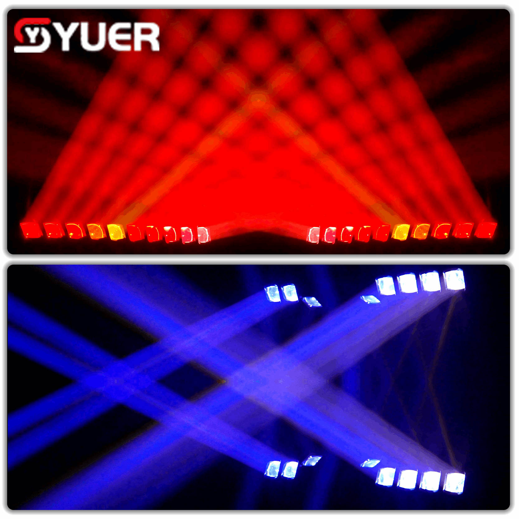 YUER™ 10X40W LED RGBW 4in1 Swing Beam 10 Head Moving Head Light DMX512 For DJ Disco Bar Live Show Concert Stage Lighting