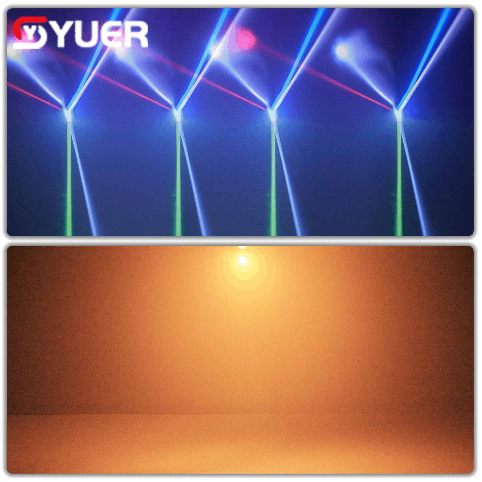 YUER™ 12x3W +3x10W Gold Strobe Moving Head Light Beam Strobe Effect DMX512 Sound Control For DJ Disco Party Bar Club Wedding Stage Effect Lighting