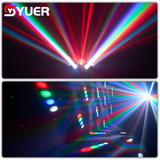 YUER™ 6x10W RGBW Beam Battle Shadow Six Arm Magic Ball Moving Head Effect Light With White/Gold Strobe RG Laser Kaleidoscope Effect DMX512 Sound Control For DJ Disco Bar KTV Club