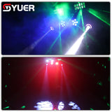 YUER™️ 2x30w Spot Moving Head Par Light RGBW Butterfly Strobe Bar 4in1 Stand Dj Disco Effect Stage Lighting  DMX Music Nightclub