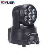 YUER™️ LED 7X12W Wash Light RGBW 4in1 DJ Disco Stage Moving Head Lights