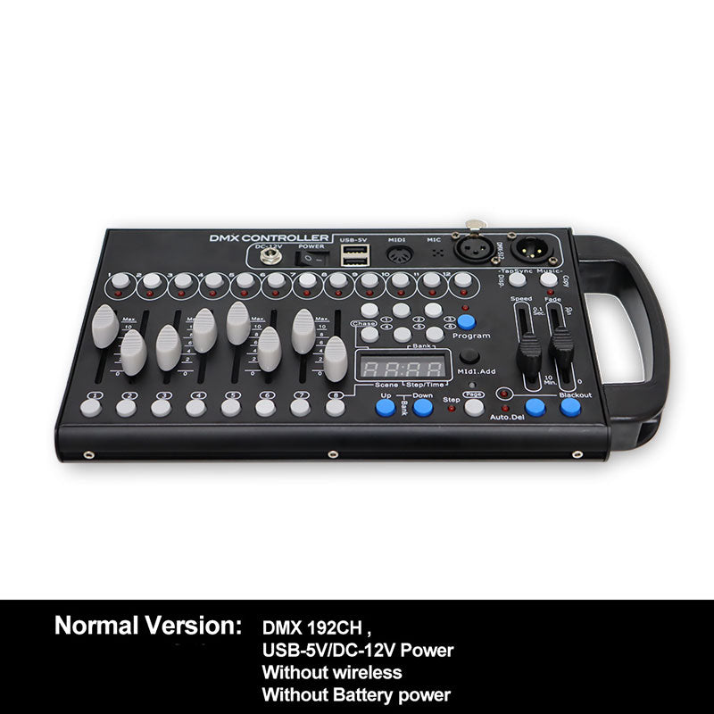 YUER™️ Mini Battery Powerd 192CH DMX512 Controller With Wireless Wifi Fader Wing Party Lighting Console Scene Dj Disco