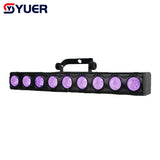 YUER™️ 9x12w LED UV Light Bar Stage Lighting Holiday Halloween Party Blacklight Fluorescent Poster Stage Lighting Dj Disco Purple Lamp