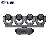 YUER™️ NEW 12X10W 4 Head Moving Head Beam Light With LED Ring 2X100mw Red+2X50mw Green Lasers Effect DMX512 For DJ Disco Party Stage Effect Lighting Night Club Bar Light