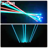 YUER™️ New Mold Smart 6 Heads Moving Head Beam Laser Light RGB Floral Color Laser Light Projector Unlimited Rotating Disco Laser Light