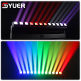 YUER™️ Large DJ 12X40W RGBW 4IN1 LED Focusing Beam Stage Moving Head Light DMX512 For Disco Dance Floor Bar Party Nightclub