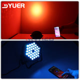 YUER™️ New Par Flat SpotLight 36LED RGB 3in1 Stage Lighting DMX512 Colour Mixing For Party DJ KTV Disco Show With App Control