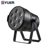 YUER™️ NEW Mold LED Flat Par 7X12W RGBW Light Family Birthday Party Theater Wedding Stage Lighting DMX512 Remote Music Control