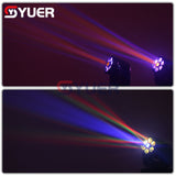 YUER™️ 60W Pattern Bee Eye Beam Dyeing Moving Head Light DMX512 16/18CH Voice Control DJ Disco Stage Wedding Party Bar Club