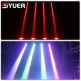 YUER™️ 100W Beam Super Bright Moving Head Light RGBW 4 in1 LED Stage Beam Light DMX for DJ Disco Club Party Lighting Music Activated